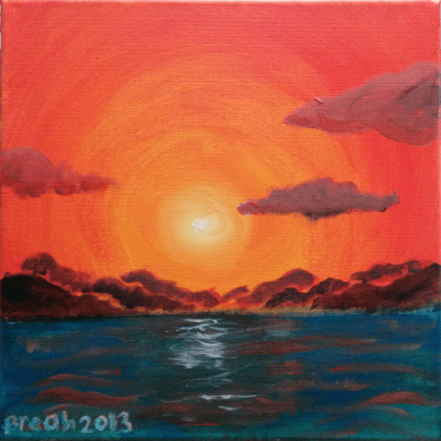 Sunset Island Painting