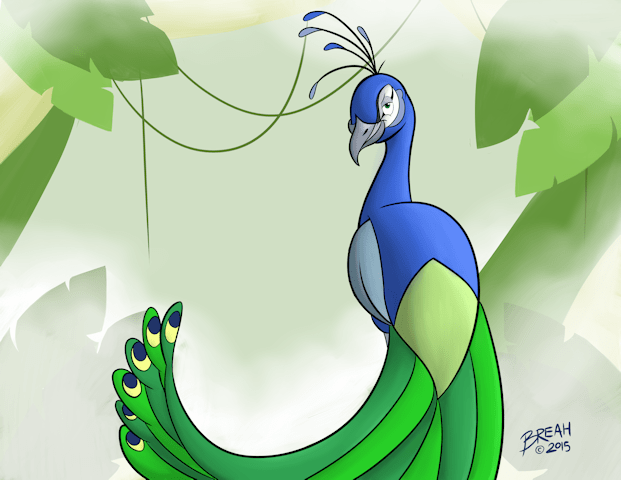 Cartoon Peacock